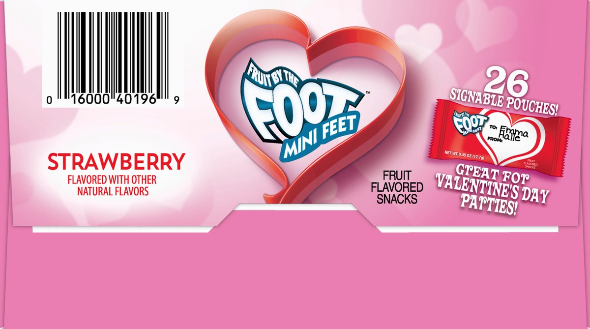 slide 6 of 10, Fruit by the Foot Mini Feet Strawberry Fruit Flavored Snacks 26 ea, 26 ct