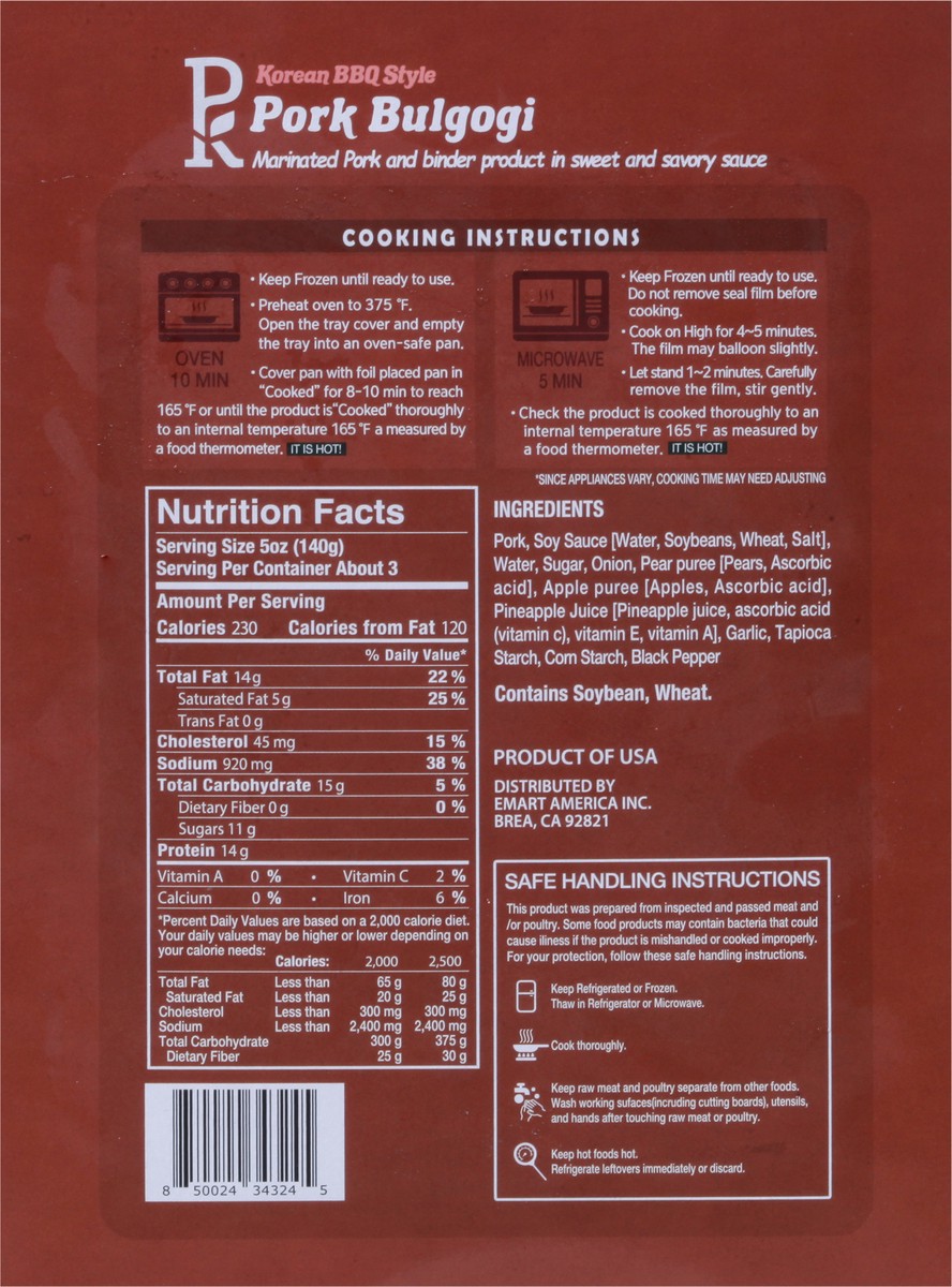 slide 5 of 13, PK Korean BBQ Style Pork Bulgogi 16 oz, 16 oz