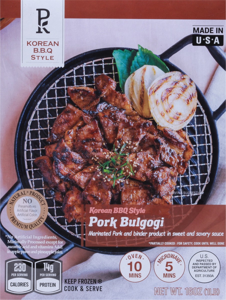 slide 3 of 13, PK Korean BBQ Style Pork Bulgogi 16 oz, 16 oz