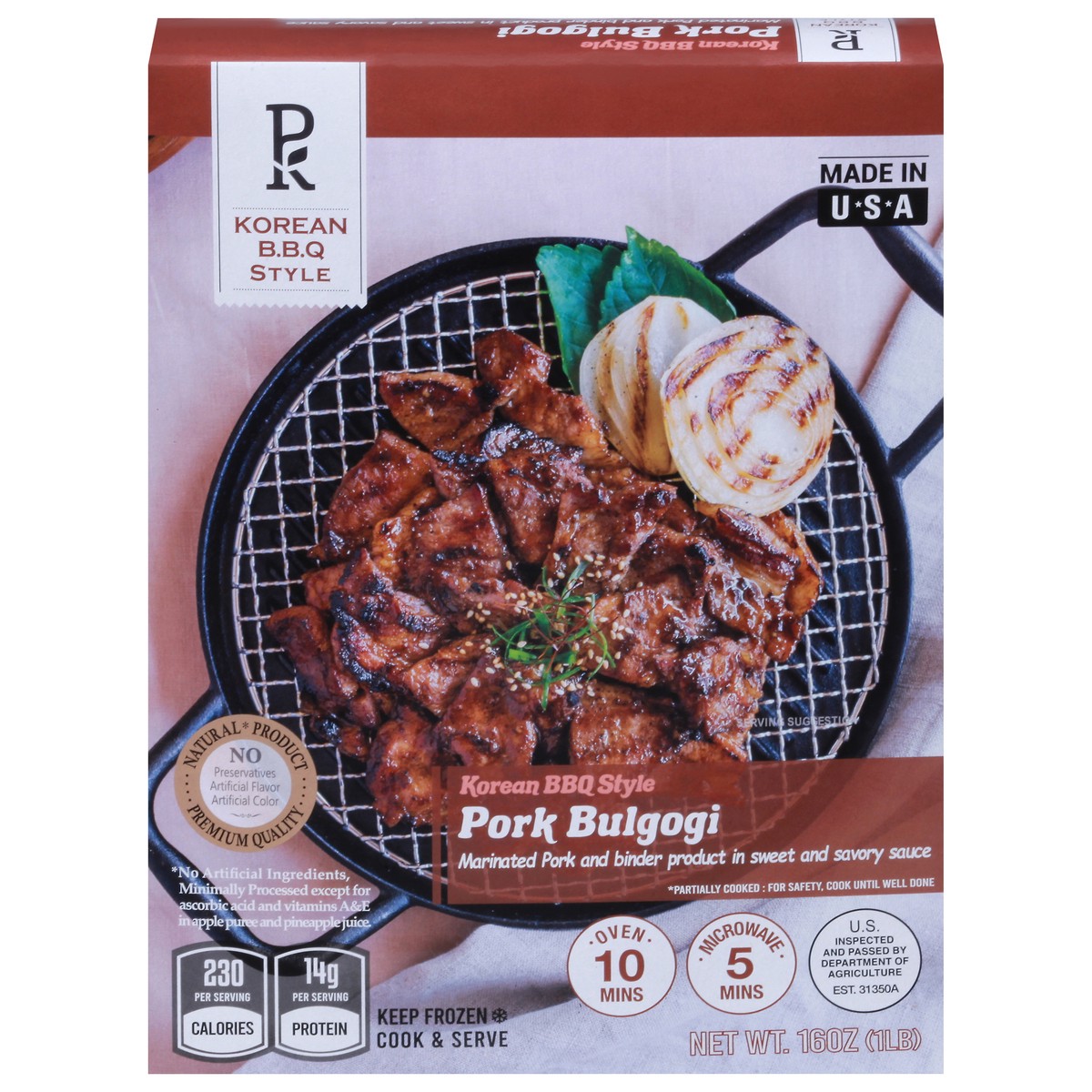 slide 1 of 13, PK Korean BBQ Style Pork Bulgogi 16 oz, 16 oz