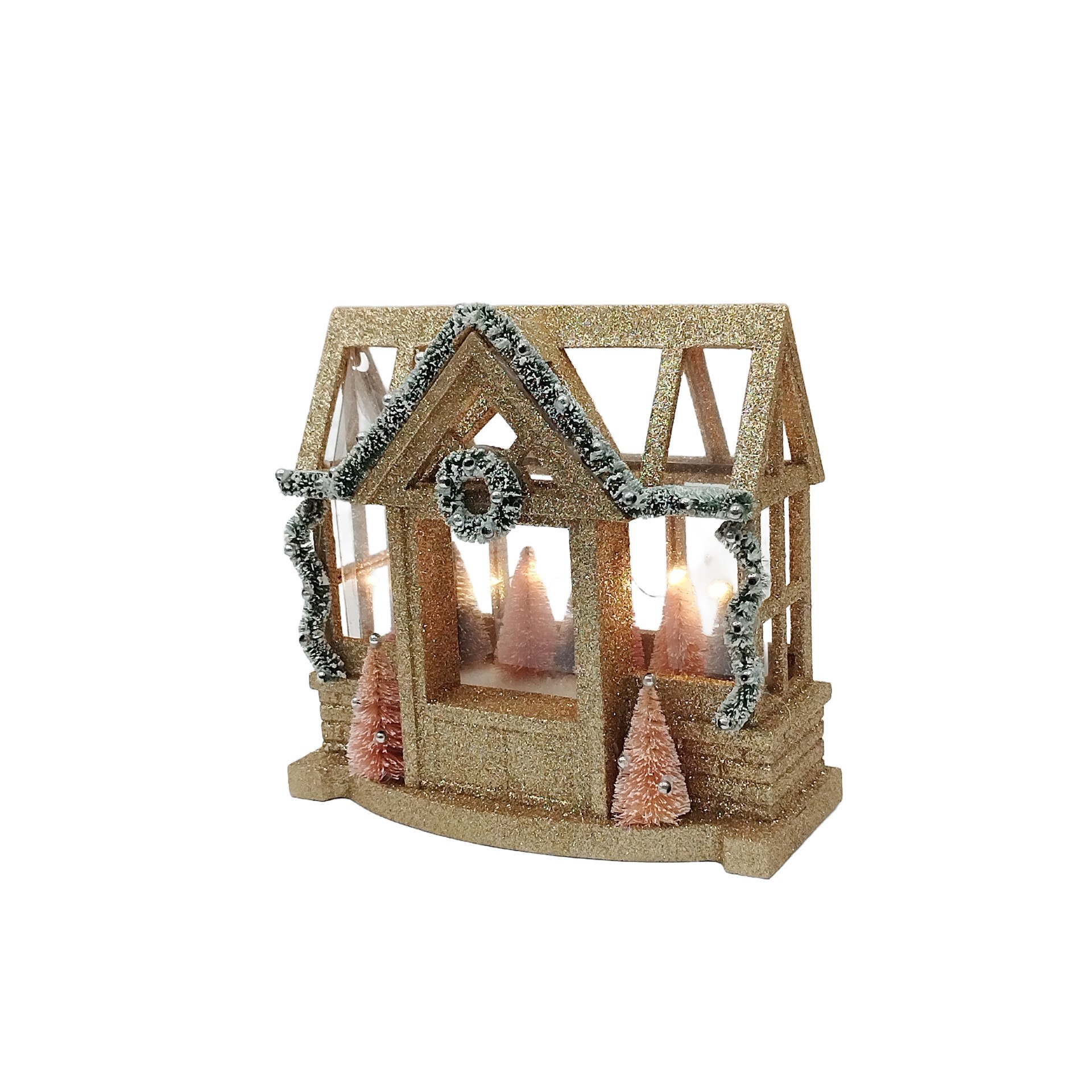 slide 2 of 5, 8" Gold Glitter House Led Tabletop Decor By Ashland, 8 in