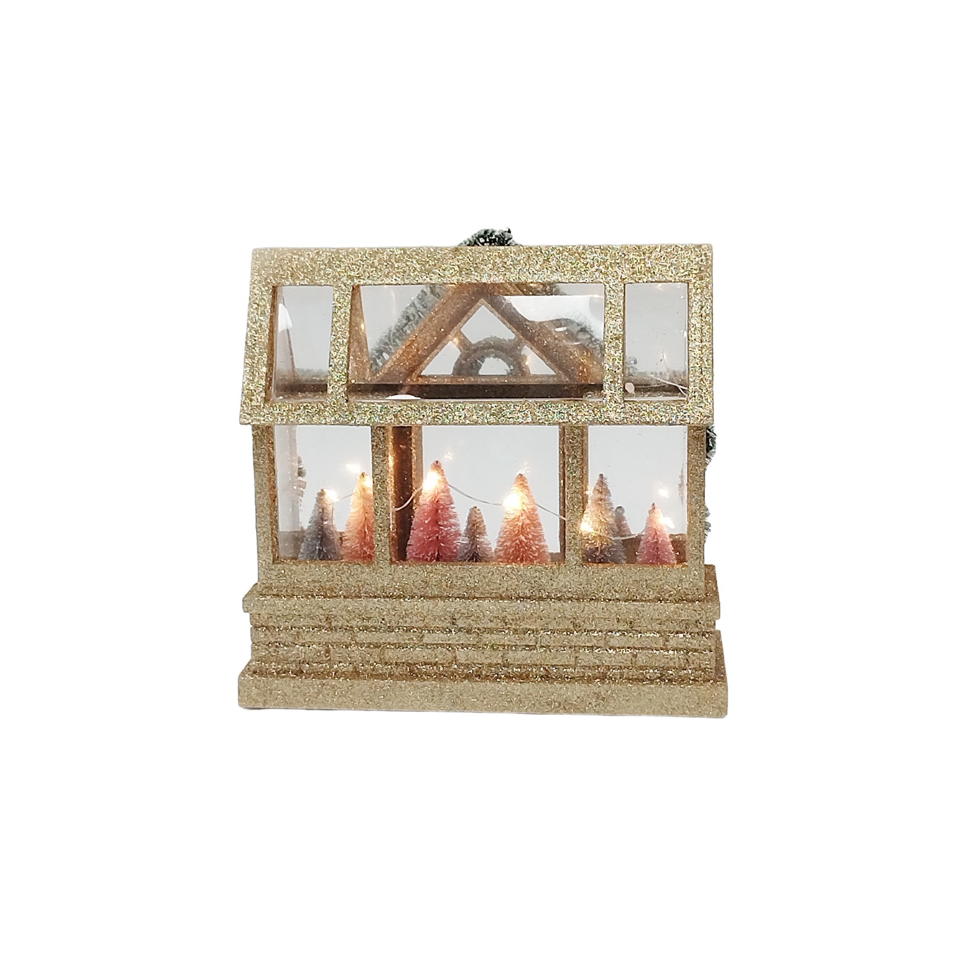 slide 5 of 5, 8" Gold Glitter House Led Tabletop Decor By Ashland, 8 in