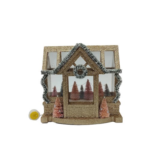 slide 1 of 5, 8" Gold Glitter House Led Tabletop Decor By Ashland, 8 in