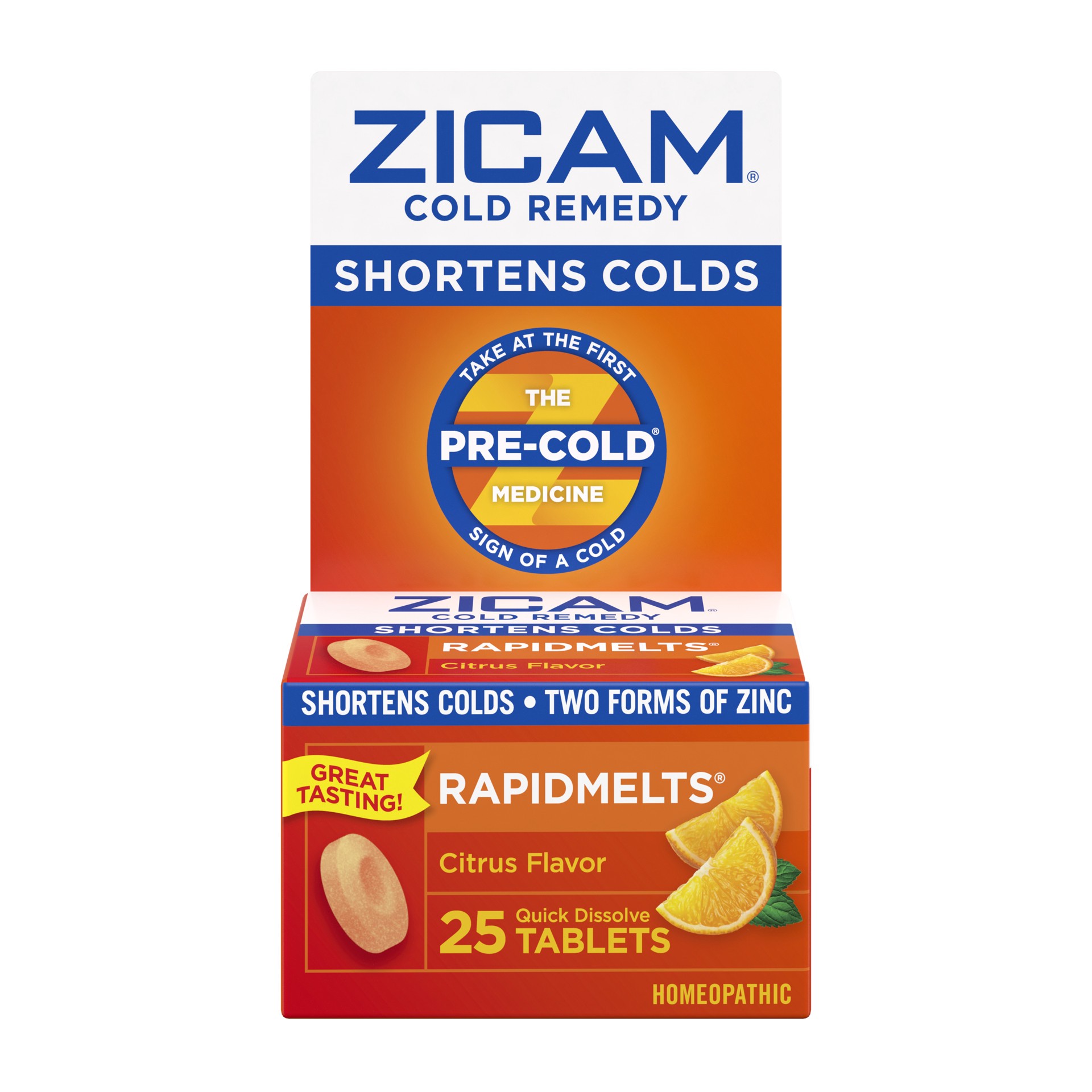 slide 1 of 4, Zicam Zinc Cold Remedy RapidMelts Quick-Dissolve Tablets Citrus Flavor 25ct, 25 ct
