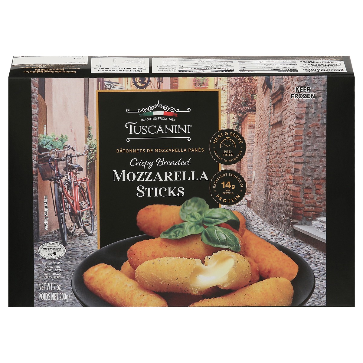 slide 5 of 13, Tuscanini Mozzarella Sticks, Crispy Breaded, 7 oz