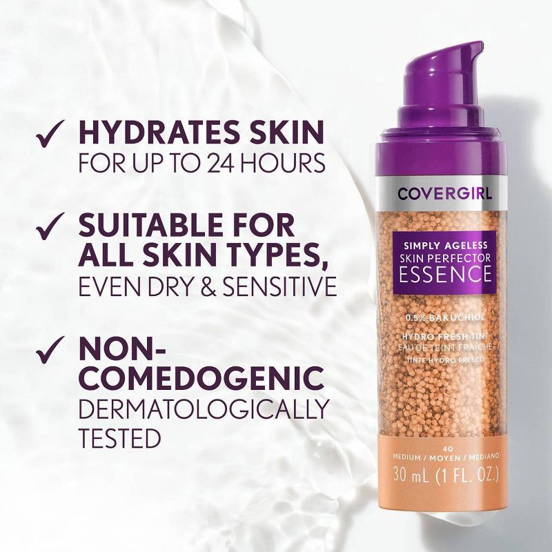slide 2 of 14, CoverGirl Simply Ageless Skin Perfector Essence, 1 fl oz
