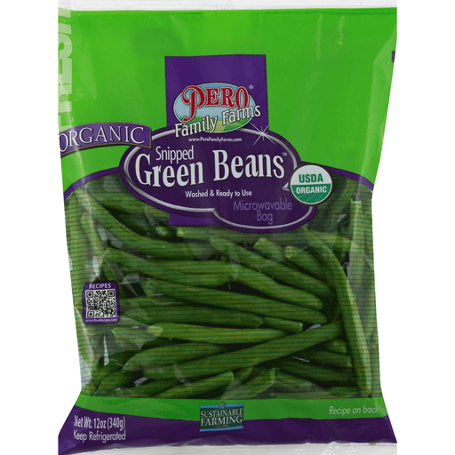 slide 2 of 3, Pero Family Farms Organic Snipped Green Beans, 12 oz