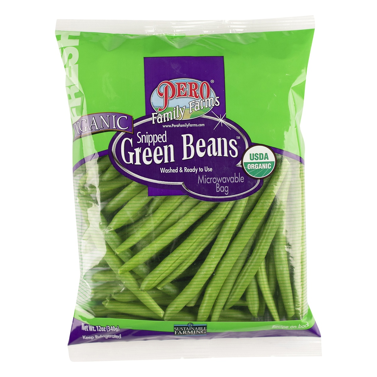 slide 1 of 10, Pero Family Farms Organic Snipped Green Beans, 12 oz