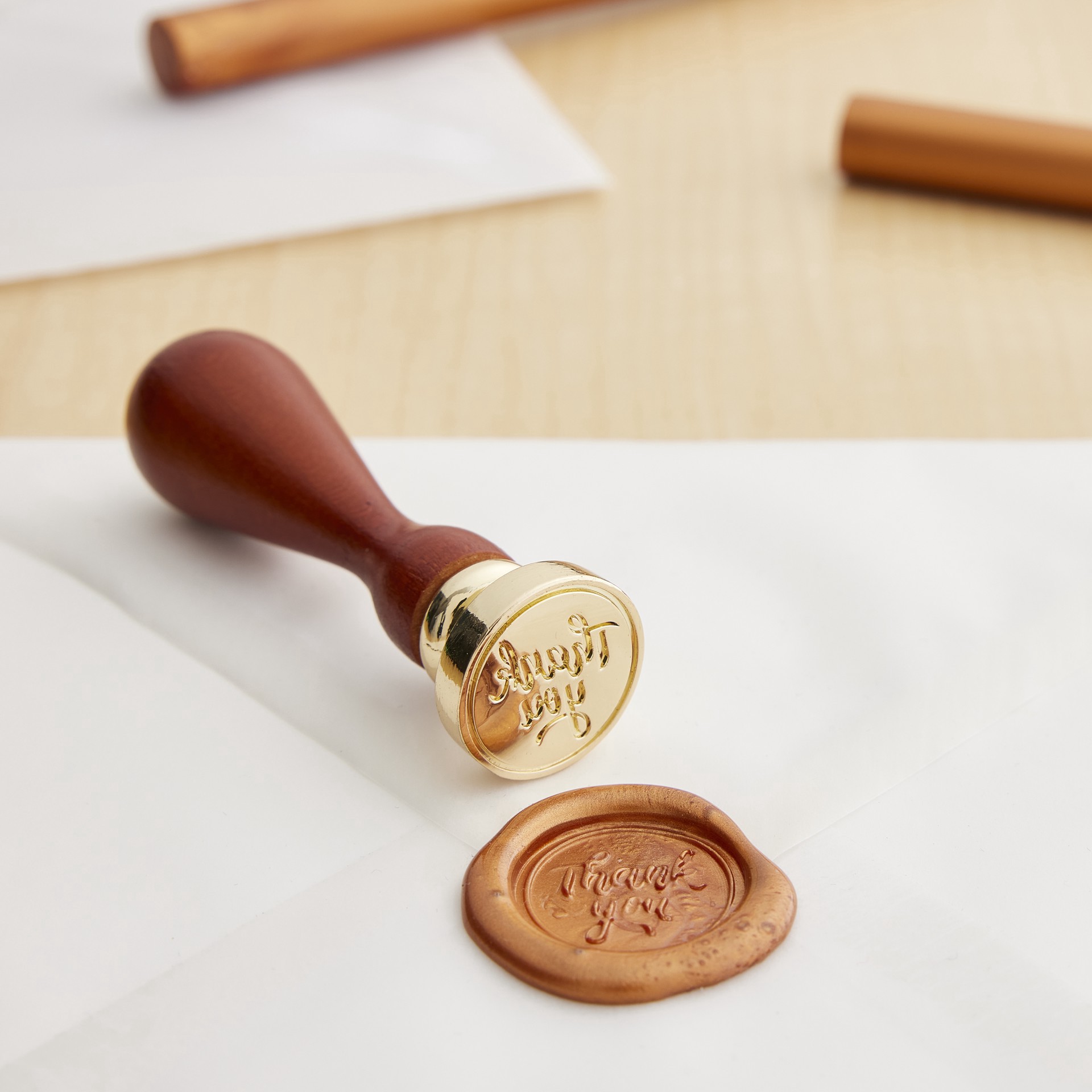 slide 3 of 3, Thank You Sealing Wax Stamp By Recollections, 0.75 in