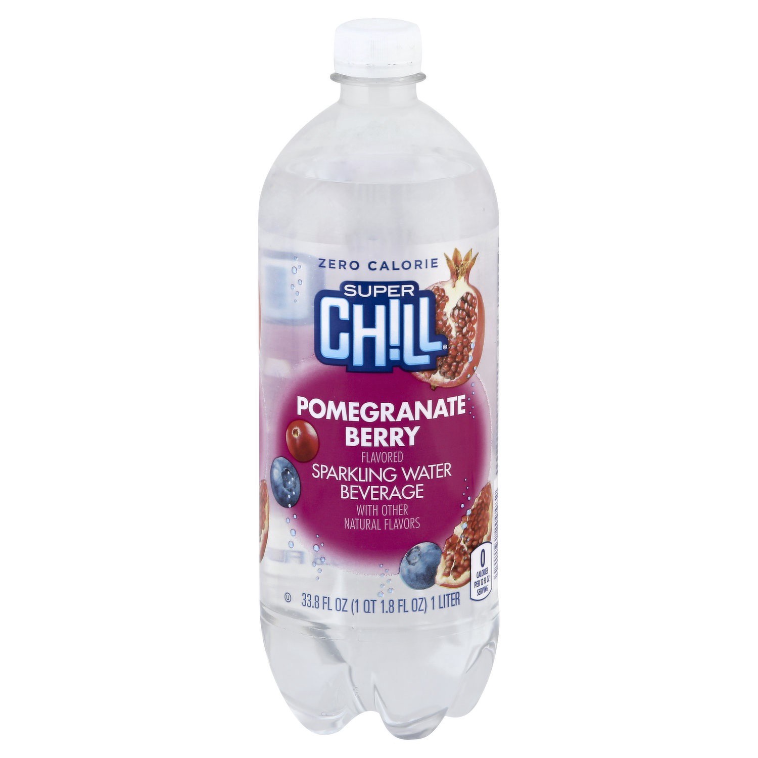 slide 1 of 1, Super Chill Pomegranate Berry Sparkling Water - 33.8 fl oz, 33.8 fl oz