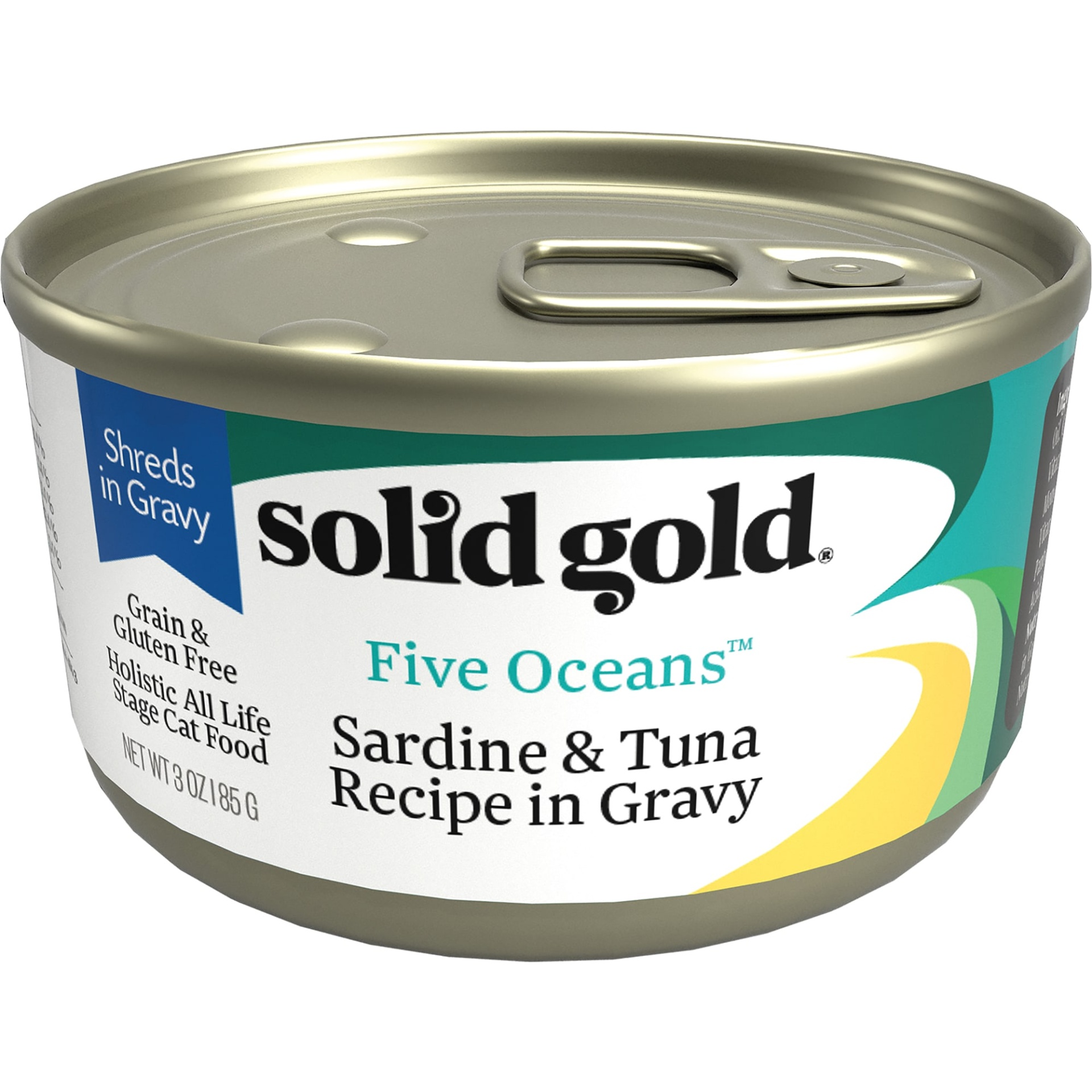 slide 1 of 1, Solid Gold Five Oceans Sardine & Tuna Grain Free Canned Cat Food, 3 oz