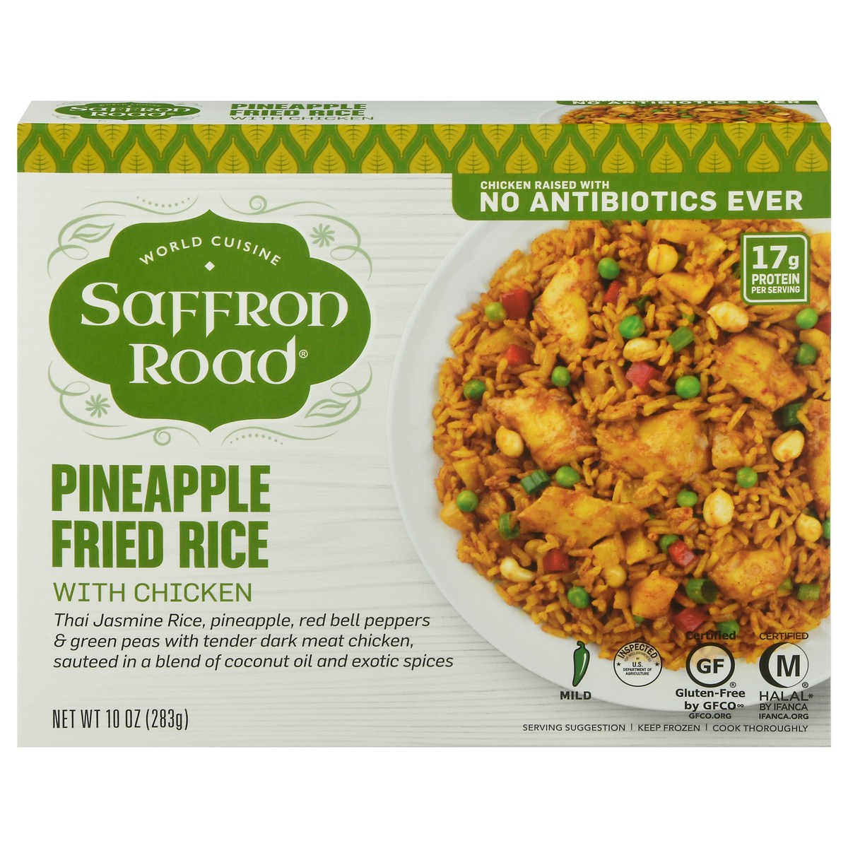 slide 1 of 9, Saffron Road Mild Pineapple Fried Rice with Chicken 10 oz, 10 oz