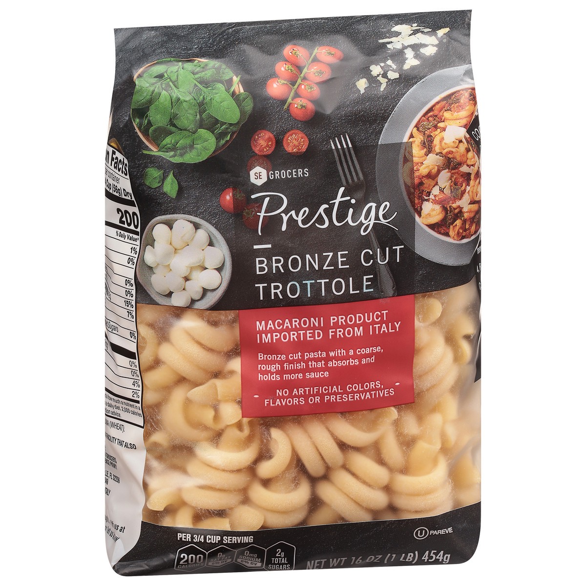 slide 4 of 9, SE Grocers  Prestige Bronze Cut Trottole, 16 oz