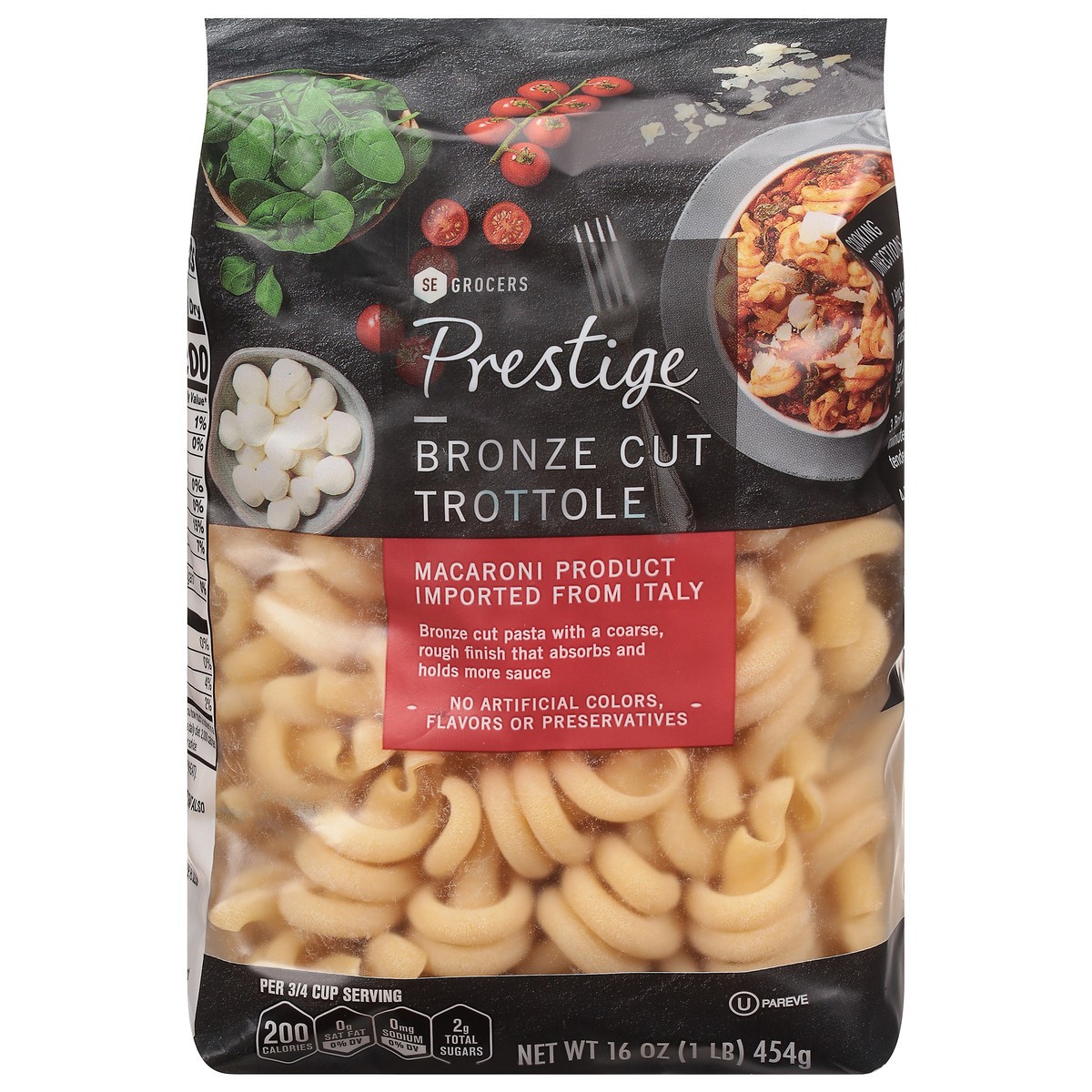 slide 1 of 9, SE Grocers  Prestige Bronze Cut Trottole, 16 oz