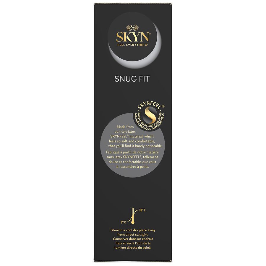 slide 2 of 4, SKYN Snug Fit Lubricated Non-Latex Condoms 12 Each, 12 ct
