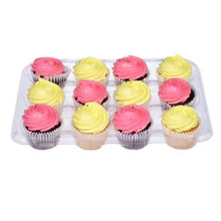 H-E-B 6 White 6 Chocolate Cupcakes with Elite - Pastel Pink & Yellow