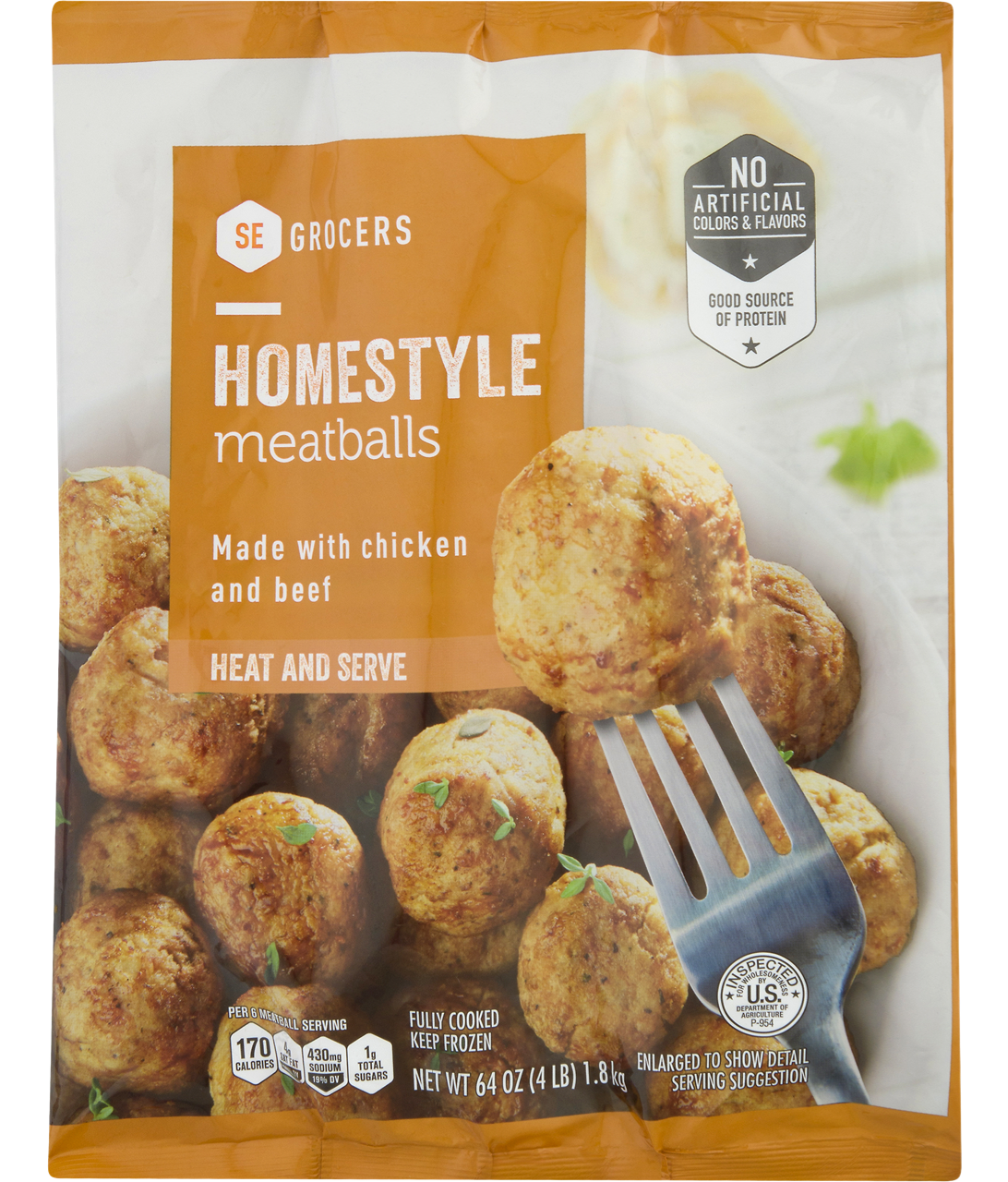 slide 1 of 1, SE Grocers Homestyle Meatballs, 64 oz