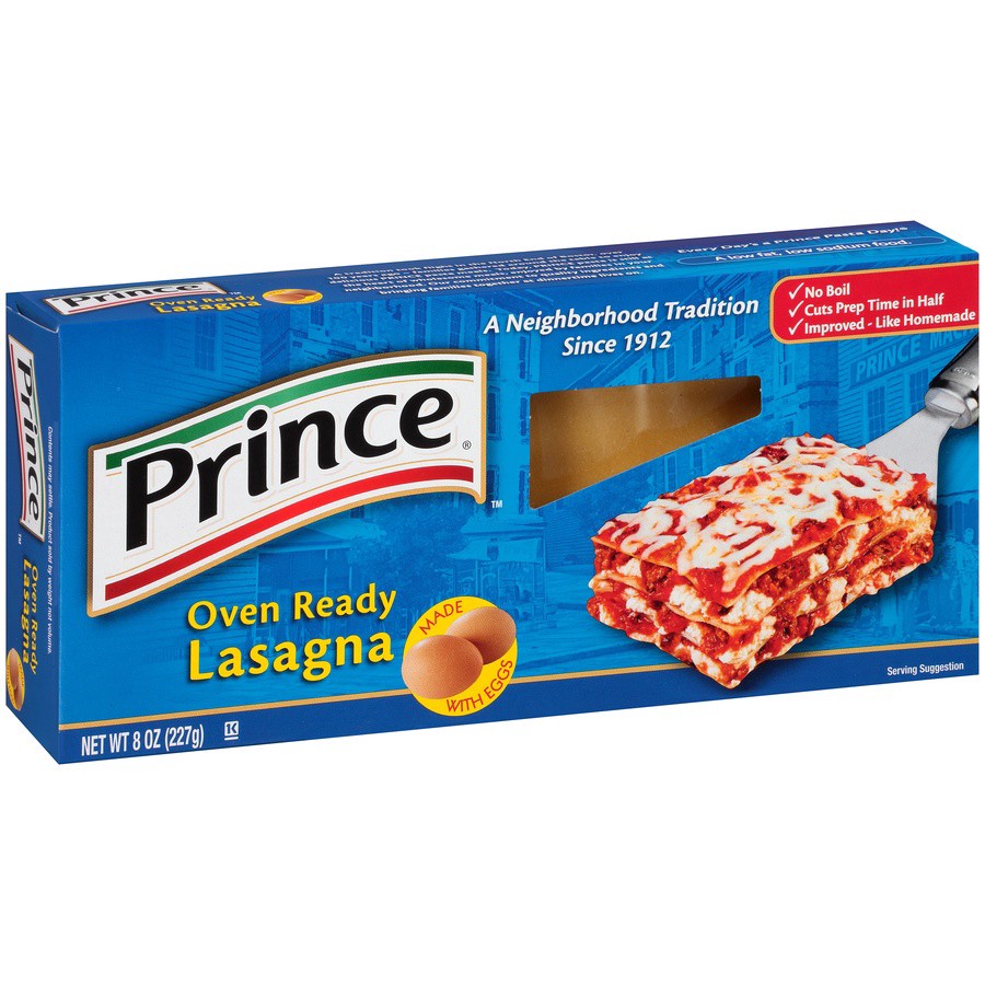 slide 8 of 8, Prince Oven Ready Lasagna, 8 oz