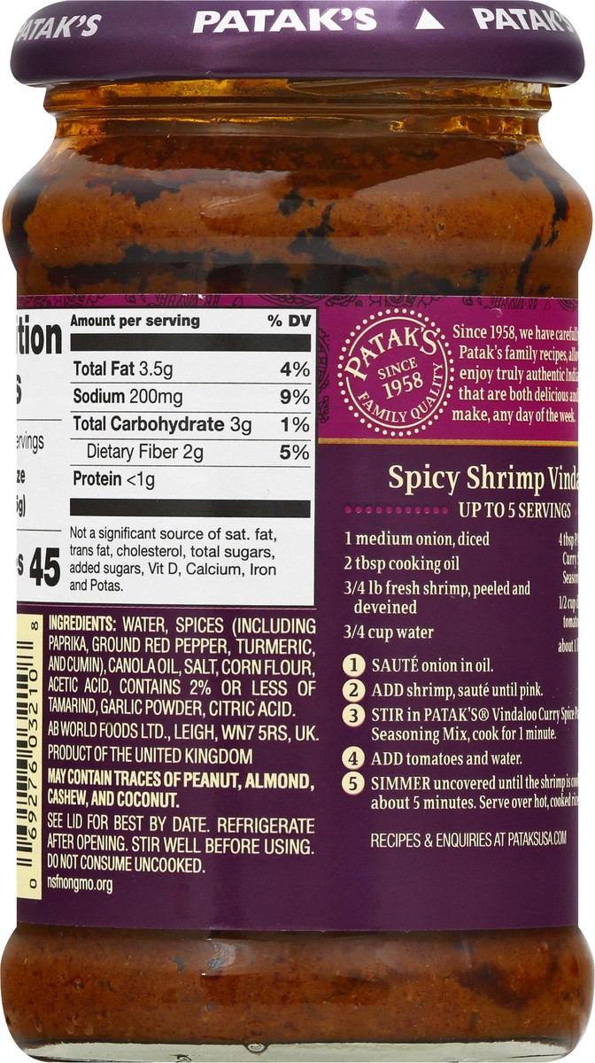 slide 7 of 13, Patak's Vindaloo Spice Paste 10 oz, 10 oz