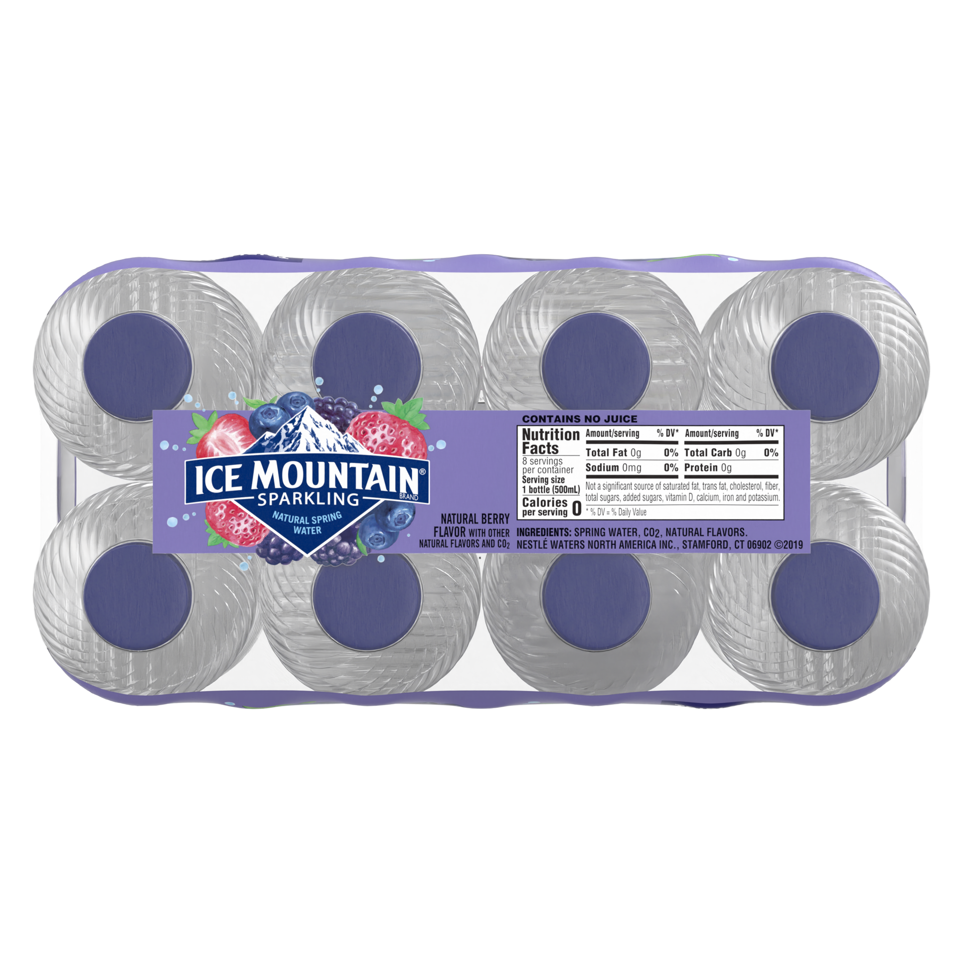 slide 5 of 5, Ice Mountain Sparkling Water, Triple Berry, 16.9 oz. Bottles (8 Count), 16.9 fl oz