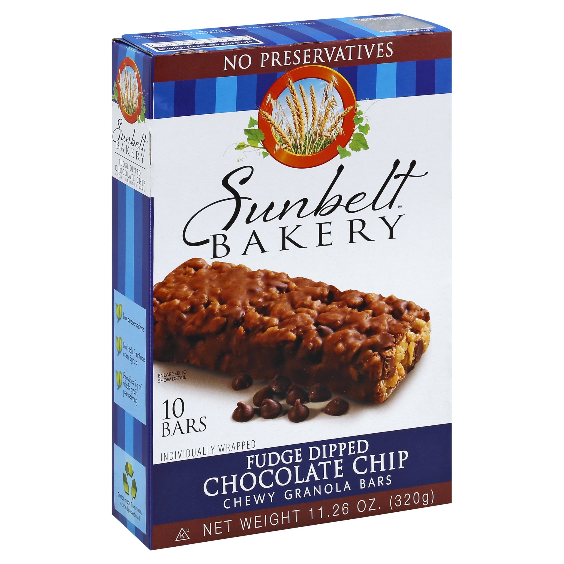 slide 1 of 6, Sunbelt Bakery Fudge Dipped Chocolate Chip Granola Bars, 10 ct