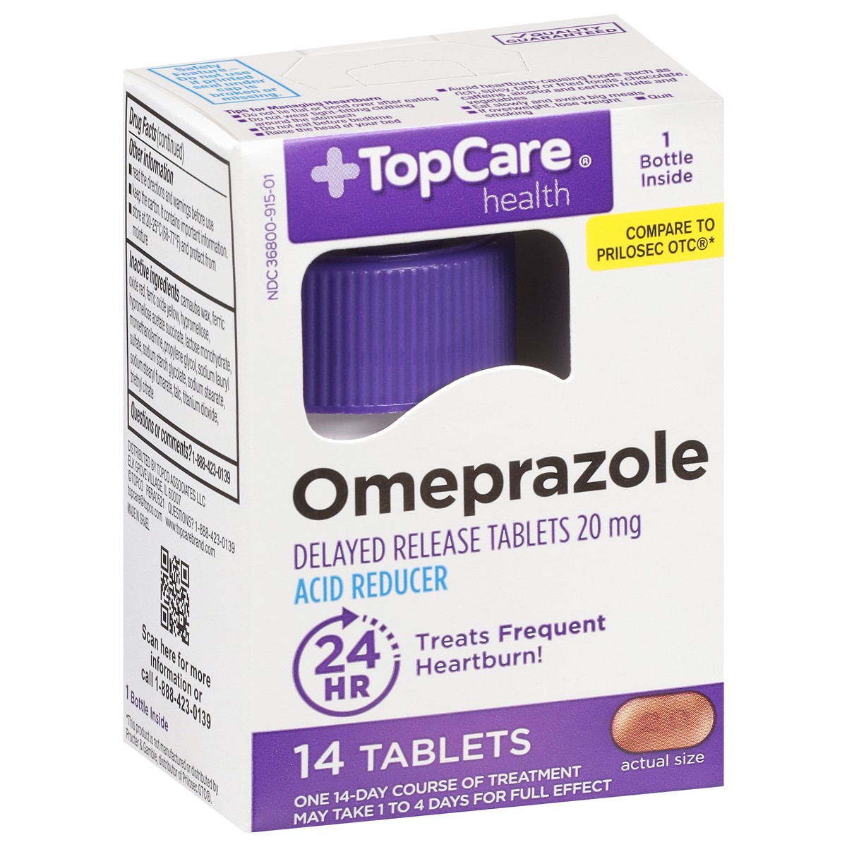 slide 5 of 10, TopCare Health 20 mg Omeprazole 14 Tablets, 14 ct