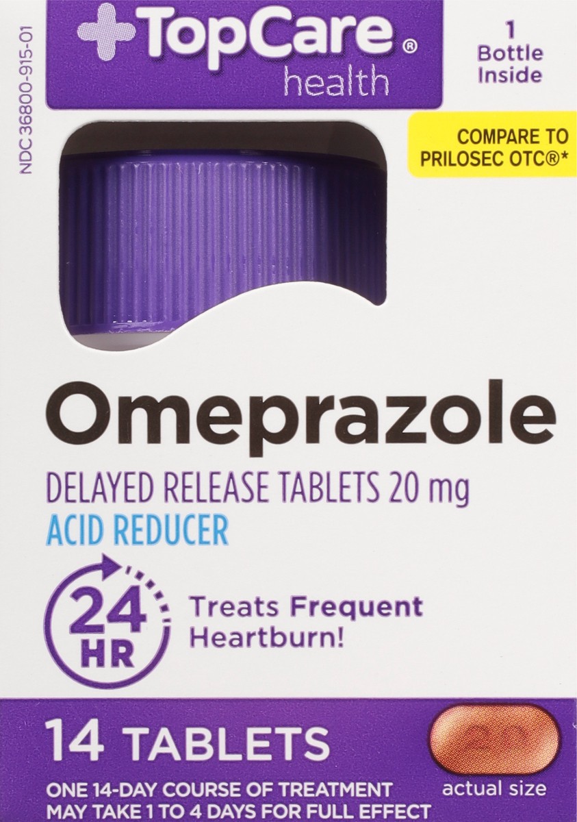 slide 2 of 10, TopCare Health 20 mg Omeprazole 14 Tablets, 14 ct