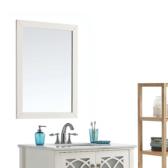 slide 2 of 4, Simpli Home Paige Vanity Mirror - Soft White, 24 in x 34 in