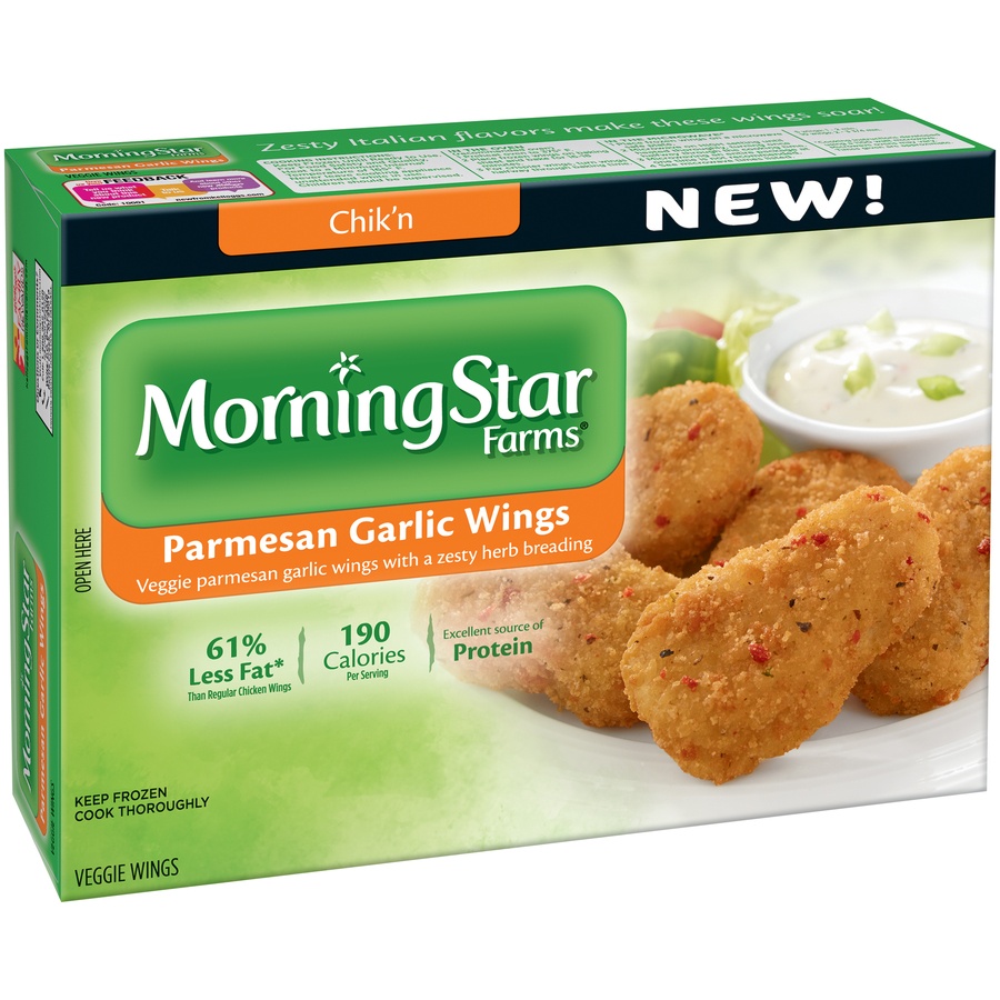 slide 2 of 2, MorningStar Farms Chik'n Parmesan Garlic Wings, 10 oz