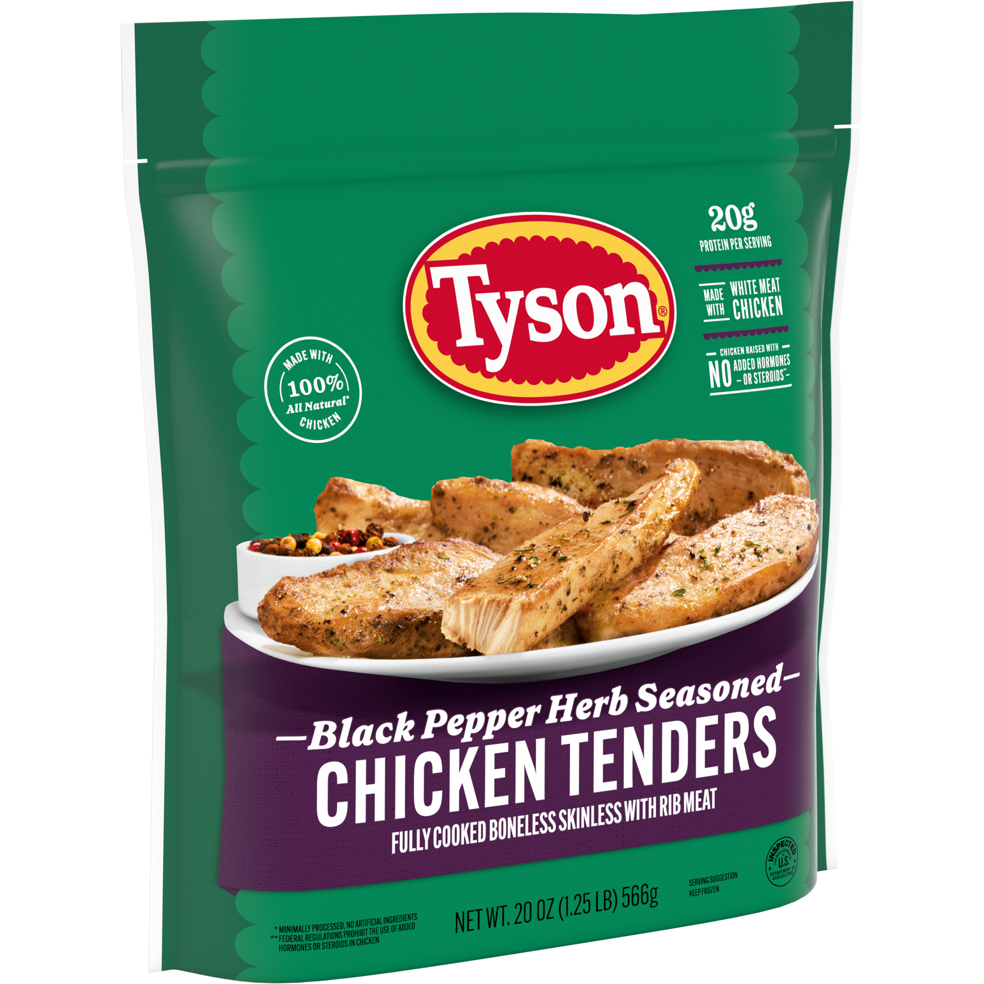 slide 5 of 8, Tyson Black Pepper Herb Seasoned Chicken Breast Strips, 20 oz. (Frozen), 20 oz