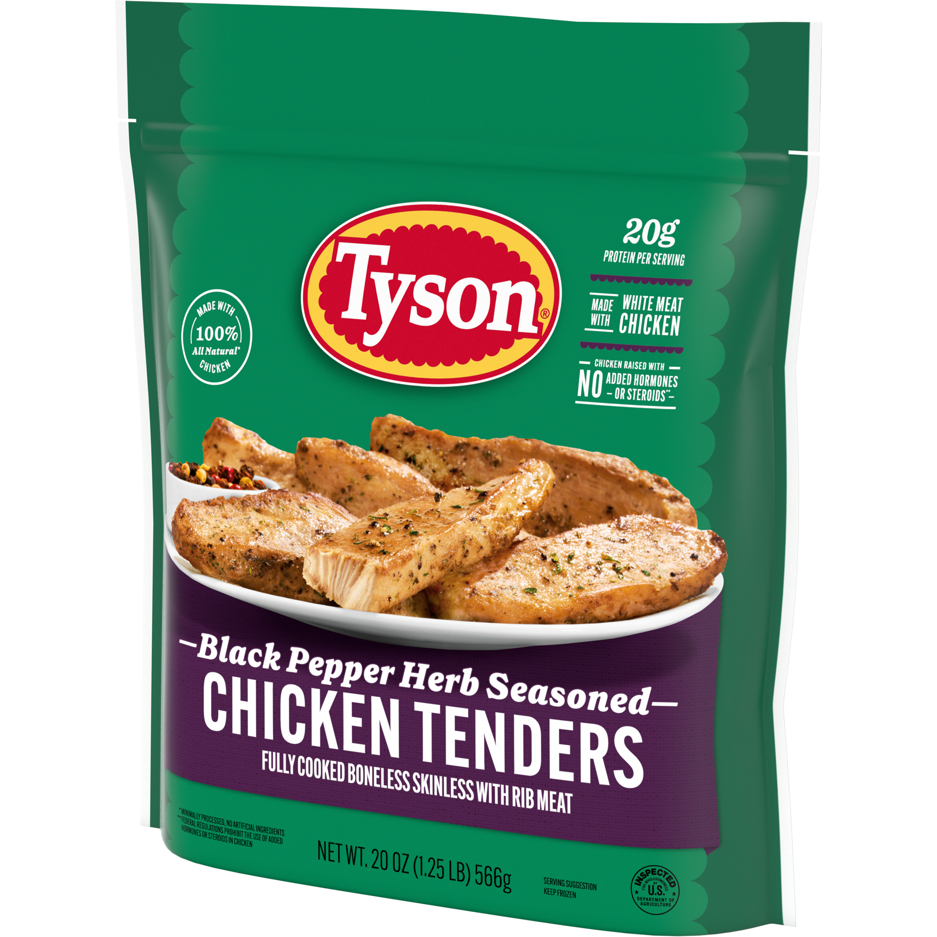 slide 6 of 8, Tyson Black Pepper Herb Seasoned Chicken Breast Strips, 20 oz. (Frozen), 20 oz