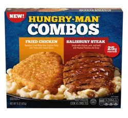 Hungry-Man Combos Fried Chicken With Mac & Cheese Salisbury Steak With Mashed Potatoes & Gravy