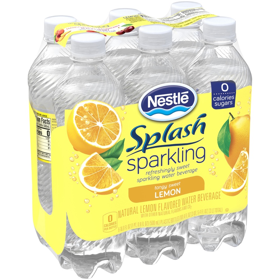 slide 1 of 7, Nestlé Splash Sparkling Tangy Sweet Lemon Water Beverage - 16.9 fl oz, 16.9 fl oz