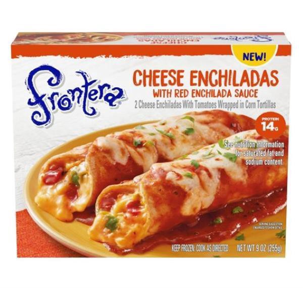 slide 1 of 1, Frontera Cheese Enchiladas With Red Enchilada Sauce, Frozen Meal, 9 oz., 9 oz