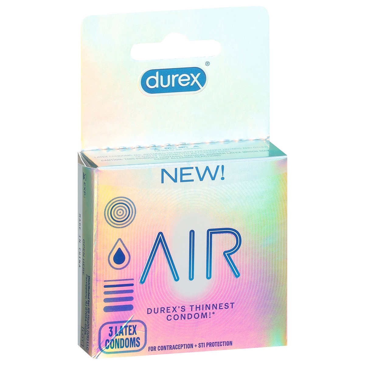 slide 3 of 9, Durex Air Condoms, Extra Thin, Transparent Natural Rubber Latex Condoms For Men, Fsa & Hsa Eligible, 3 Count, 3 ct