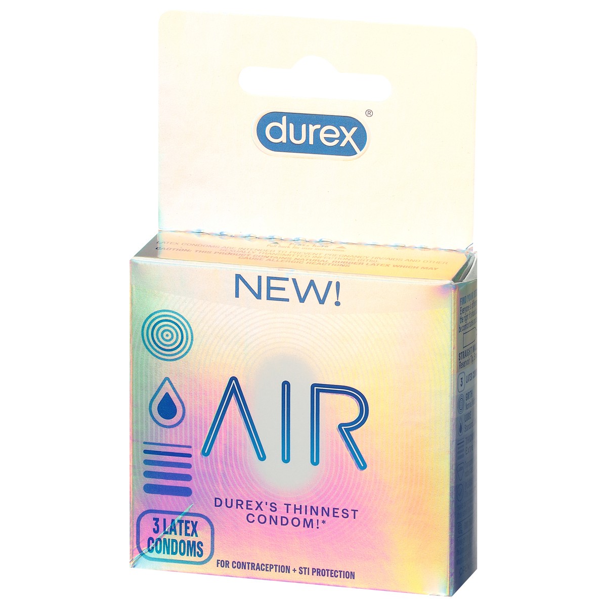slide 2 of 9, Durex Air Condoms, Extra Thin, Transparent Natural Rubber Latex Condoms For Men, Fsa & Hsa Eligible, 3 Count, 3 ct