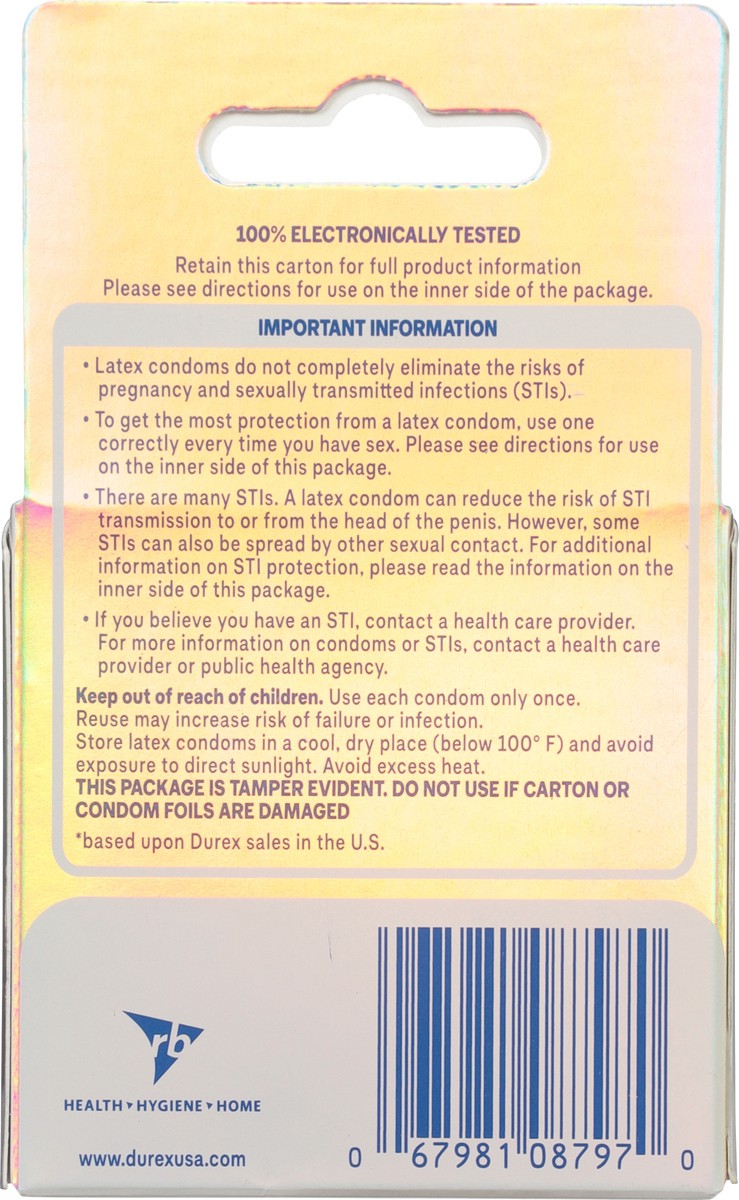 slide 7 of 9, Durex Air Condoms, Extra Thin, Transparent Natural Rubber Latex Condoms For Men, Fsa & Hsa Eligible, 3 Count, 3 ct