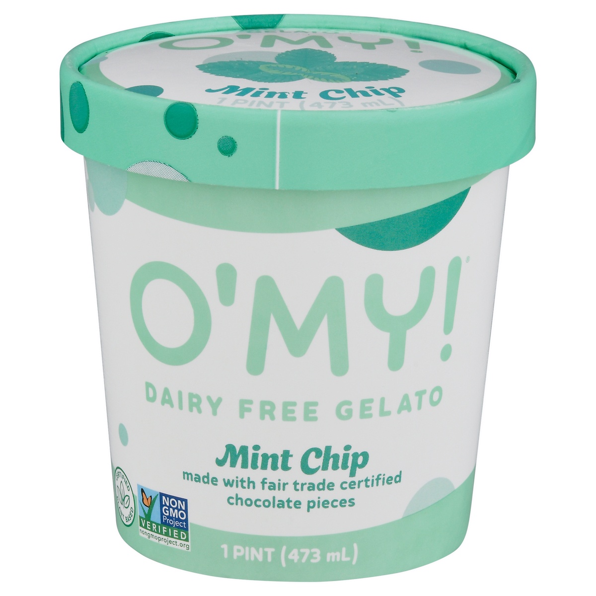 slide 1 of 1, O'My Dairy Free Mint Chip Gelato Pint, 16 fl oz