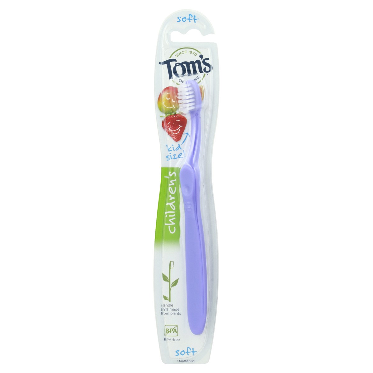 slide 2 of 3, Tom's of Maine Kids BPA-Free Toothbrush, Soft, 6-Pack, 1 ct