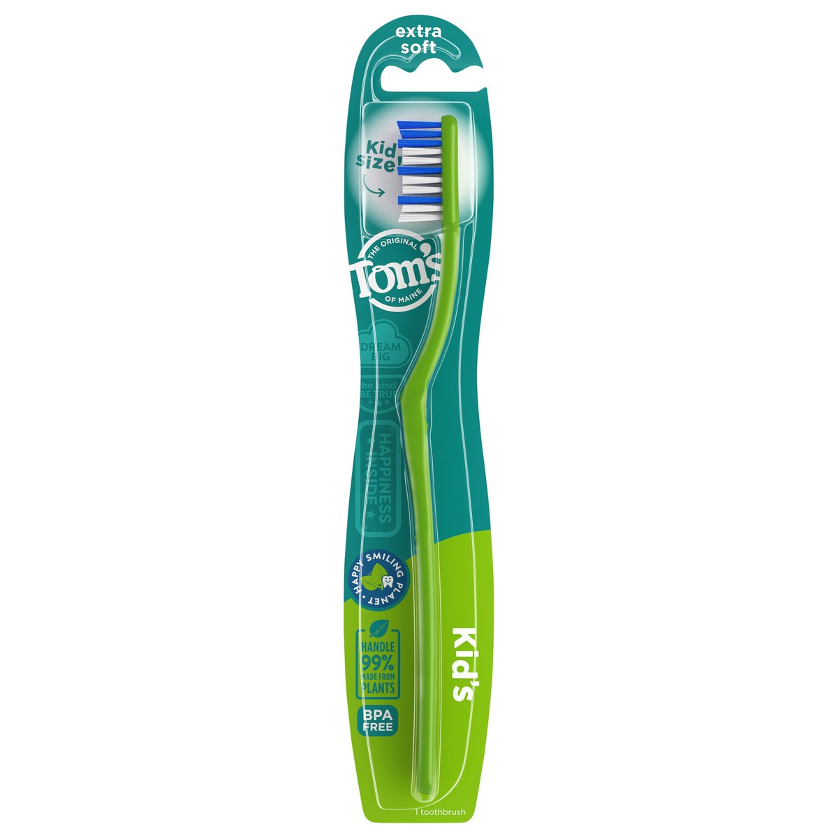 slide 1 of 3, Tom's of Maine Kids BPA-Free Toothbrush, Extra Soft, 1 ct