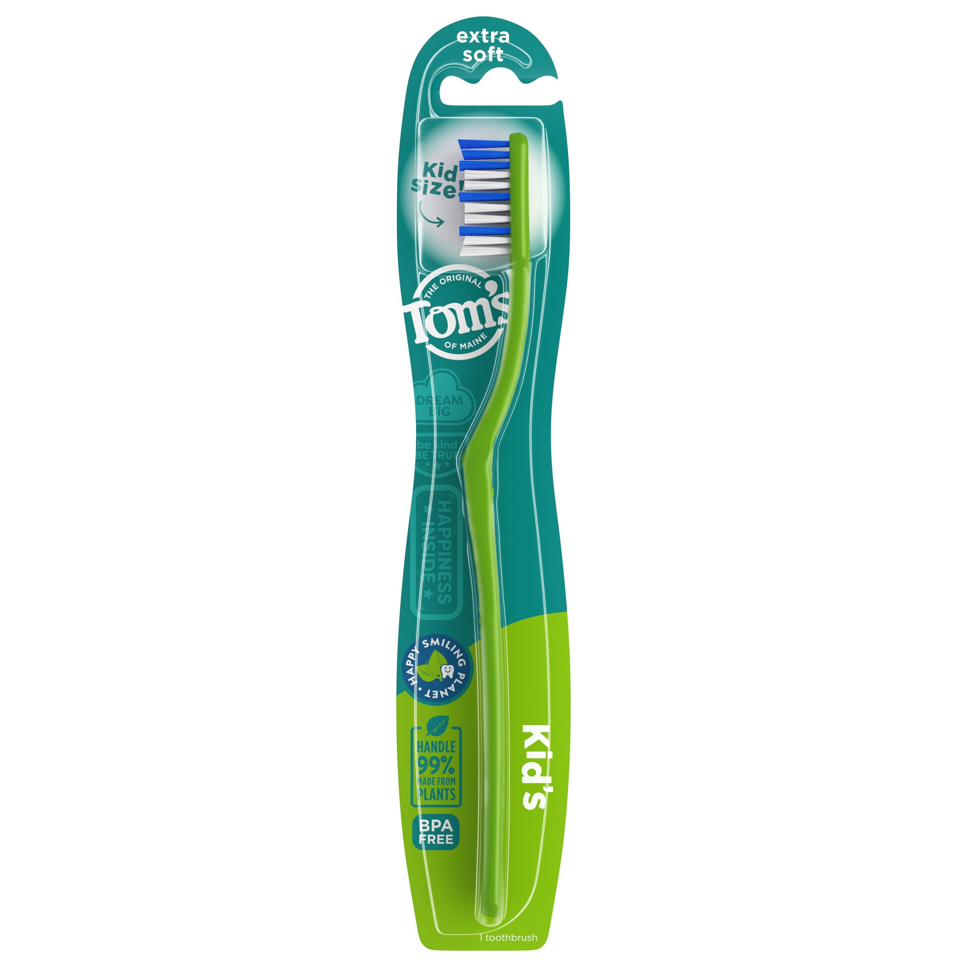 slide 1 of 3, Tom's of Maine Kids BPA-Free Toothbrush, Soft, 6-Pack, 1 ct