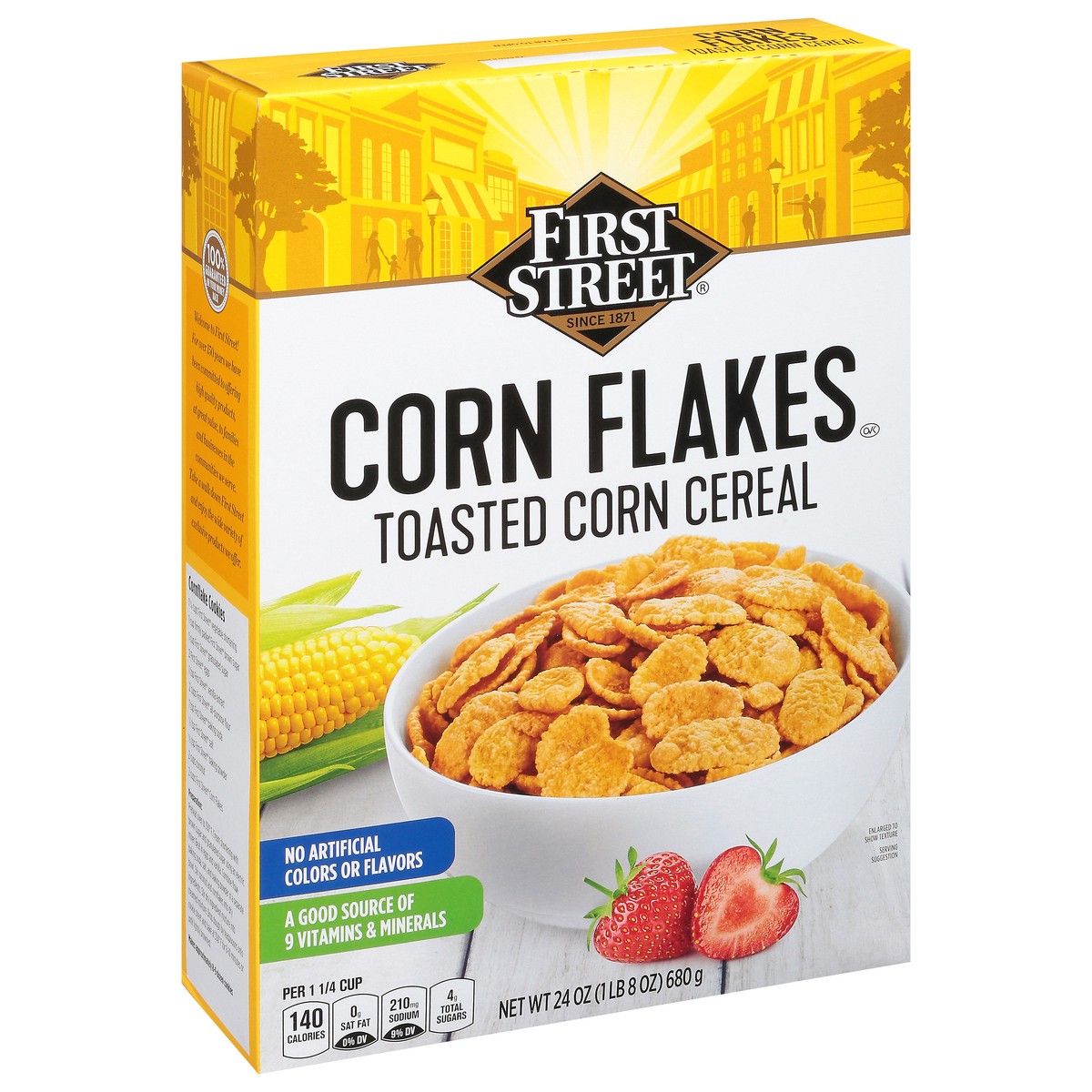 slide 4 of 14, First Street Cereal Corn Flakes Toasted, 24 oz