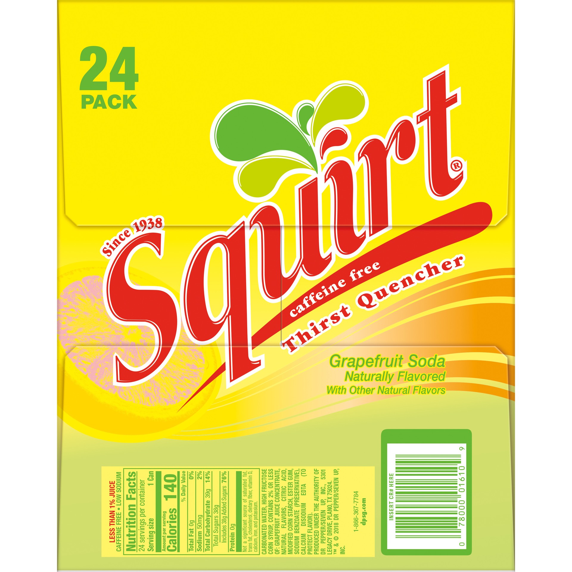 slide 3 of 3, Squirt Citrus Soda, 12 fl oz cans, 24 pack, 24 ct; 12 fl oz