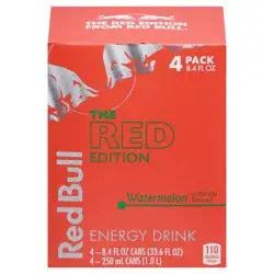 Red Bull The Red Edition Watermelon Energy Drink 4 - 8.4 fl oz Cans
