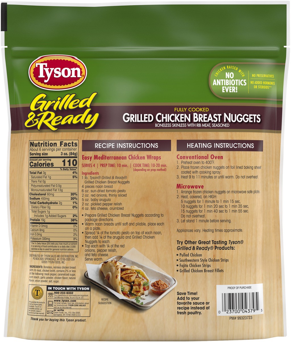 slide 3 of 4, TYSON GRILLED AND READY Tyson Grilled & Ready Fully Cooked Grilled Chicken Breast Nuggets, 18 oz, 510.29 g