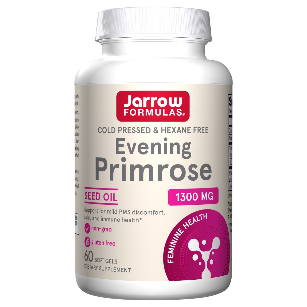 slide 1 of 1, Jarrow Formulas Evening Primrose 1300 mg - 60 Softgels - Superior Source of GLA - Supplement Supports Skin Health, Immune Function & Mild PMS Discomfort - Up to 60 Servings, 60 ct
