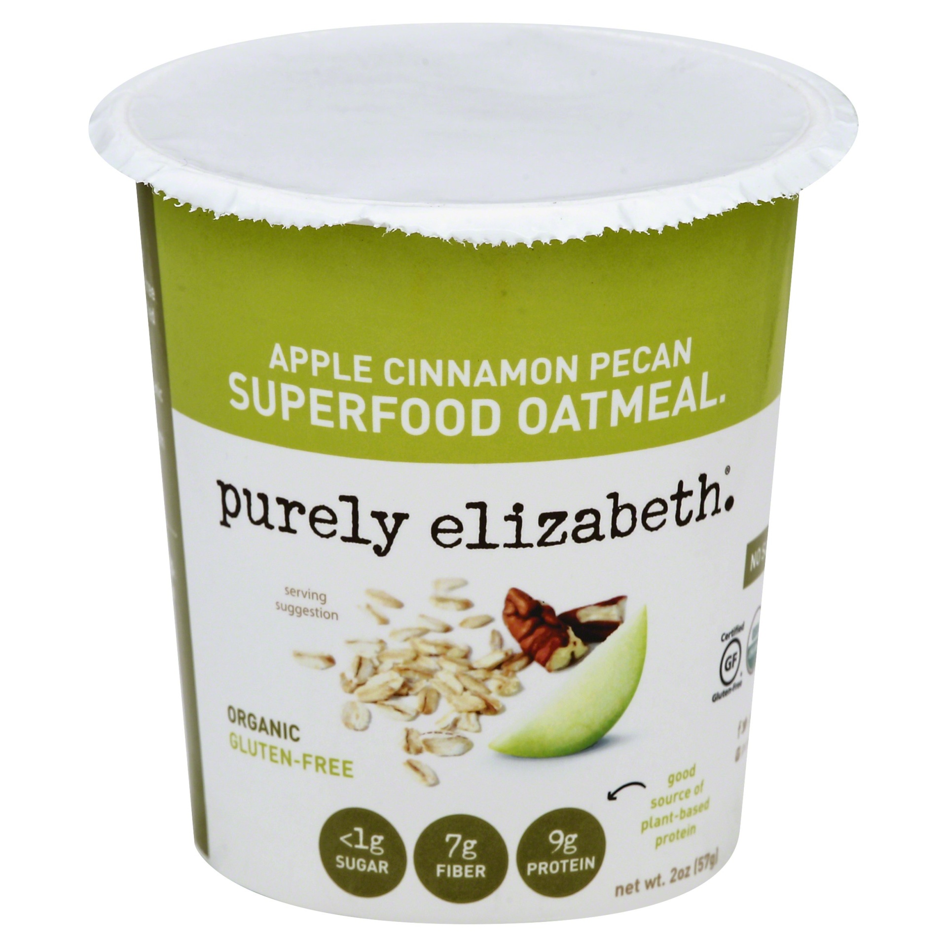 slide 1 of 1, Purely Elizabeth Apple Cinnamon Pecan Oatmeal Cups, 2 oz