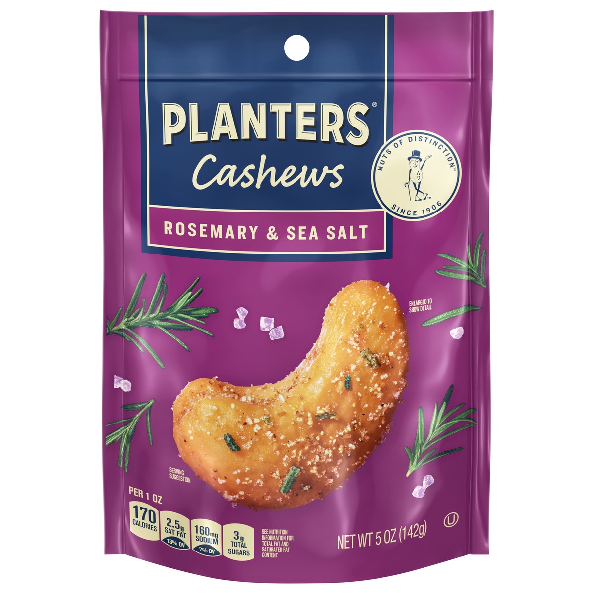 slide 1 of 57, Planters Rosemary & Sea Salt Cashews 5 oz, 5 oz