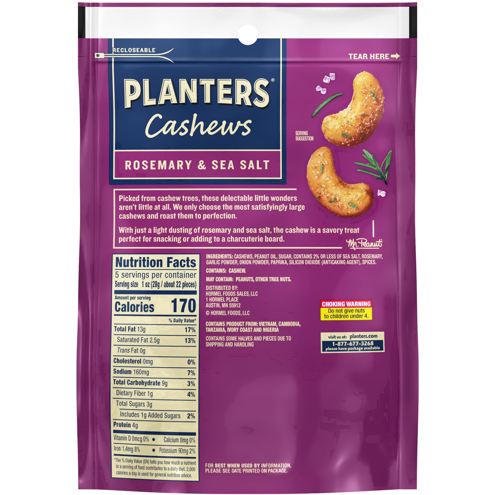 slide 32 of 57, Planters Rosemary & Sea Salt Cashews 5 oz, 5 oz