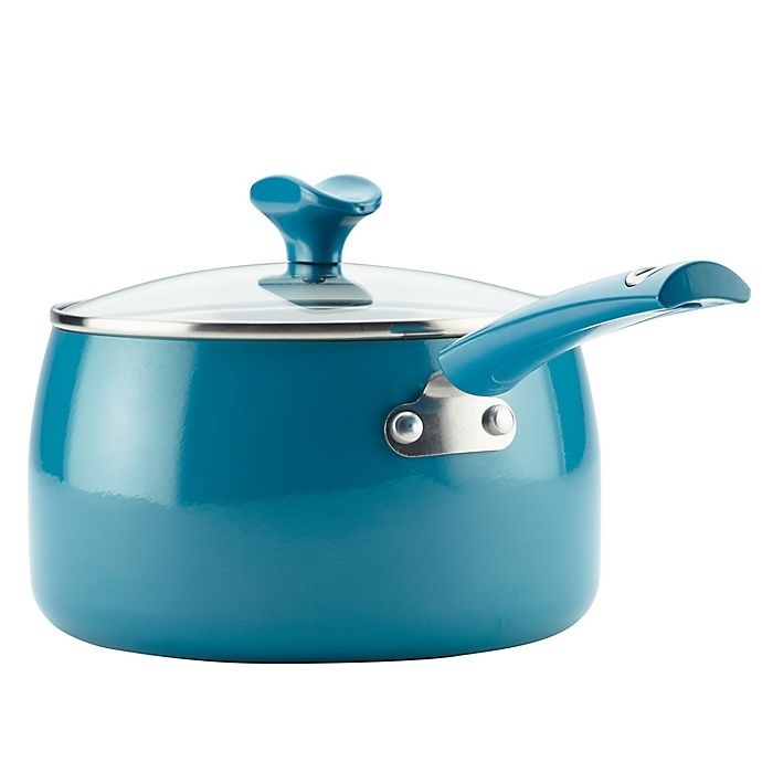 slide 3 of 4, Rachael Ray Cityscapes Nonstick Covered Saucepan - Turquoise, 3 qt